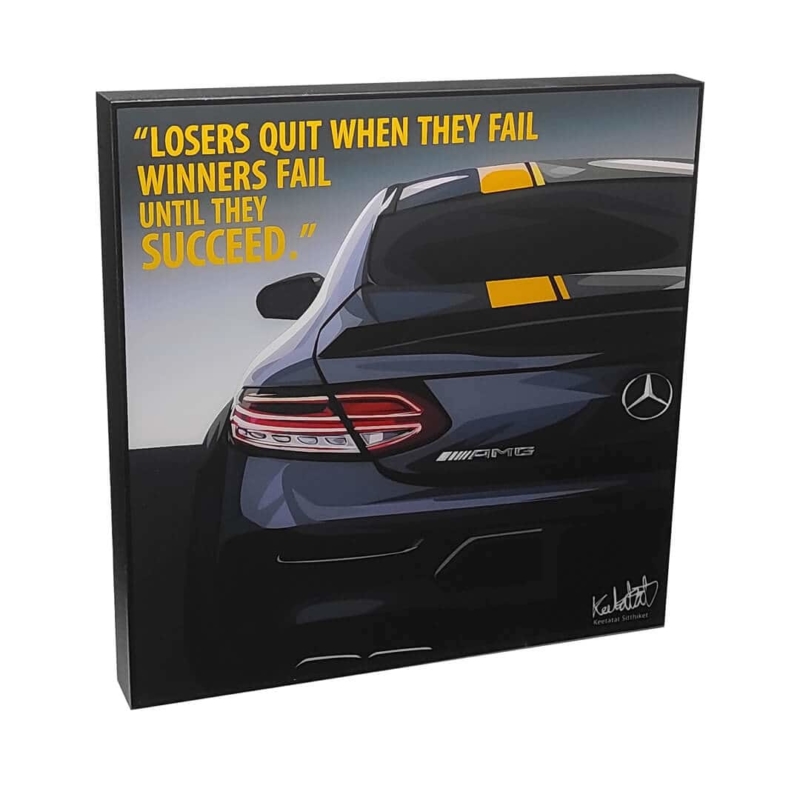 AMG Mercedes Popart Print - Losers quit when they fail winners fail until they succeed - simplypopart.com